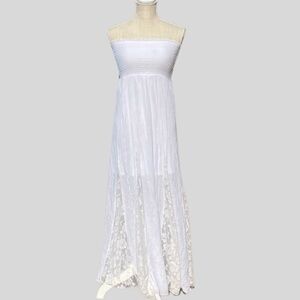 Strapless Maxi Dress with Lace